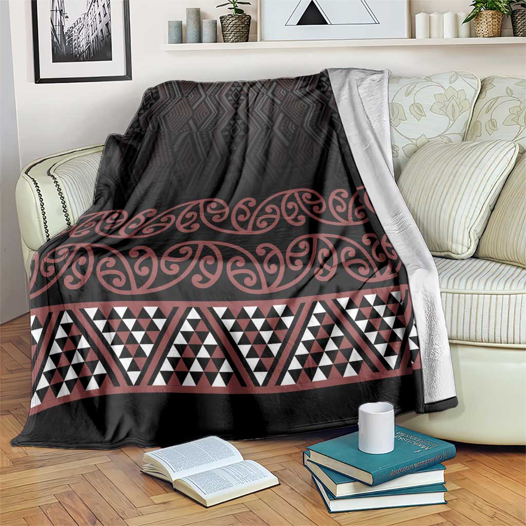Maori Taniko Patterns Blanket Brown Niho Taniwha Mix Paatiki Motifs LT7 Brown - Polynesian Pride