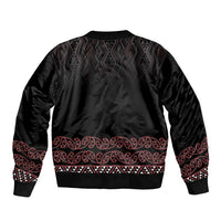 Maori Taniko Patterns Bomber Jacket Brown Niho Taniwha Mix Paatiki Motifs LT7 - Polynesian Pride
