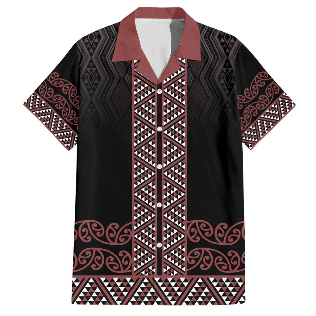 Maori Taniko Patterns Hawaiian Shirt Brown Niho Taniwha Mix Paatiki Motifs LT7 Brown - Polynesian Pride