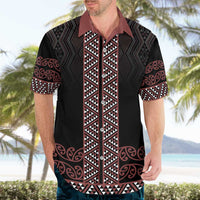 Maori Taniko Patterns Hawaiian Shirt Brown Niho Taniwha Mix Paatiki Motifs LT7 - Polynesian Pride