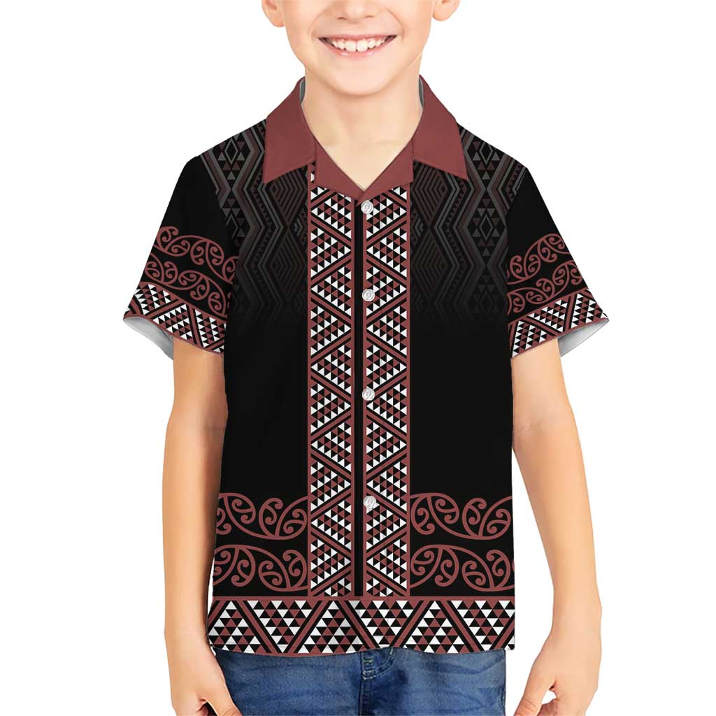 Maori Taniko Patterns Hawaiian Shirt Brown Niho Taniwha Mix Paatiki Motifs LT7 - Polynesian Pride