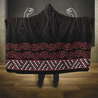 Maori Taniko Patterns Hooded Blanket Brown Niho Taniwha Mix Paatiki Motifs LT7 - Polynesian Pride