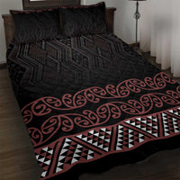 Maori Taniko Patterns Quilt Bed Set Brown Niho Taniwha Mix Paatiki Motifs LT7 Brown - Polynesian Pride