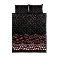 Maori Taniko Patterns Quilt Bed Set Brown Niho Taniwha Mix Paatiki Motifs LT7 - Polynesian Pride