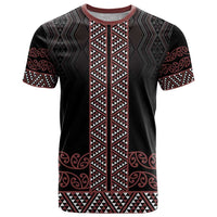 Maori Taniko Patterns T Shirt Brown Niho Taniwha Mix Paatiki Motifs LT7 Brown - Polynesian Pride