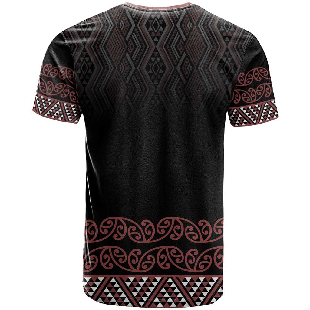 Maori Taniko Patterns T Shirt Brown Niho Taniwha Mix Paatiki Motifs LT7 - Polynesian Pride