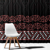 Maori Taniko Patterns Window Curtain Brown Niho Taniwha Mix Paatiki Motifs LT7 - Polynesian Pride