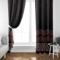 Maori Taniko Patterns Window Curtain Brown Niho Taniwha Mix Paatiki Motifs LT7 - Polynesian Pride