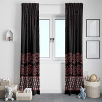 Maori Taniko Patterns Window Curtain Brown Niho Taniwha Mix Paatiki Motifs LT7 - Polynesian Pride