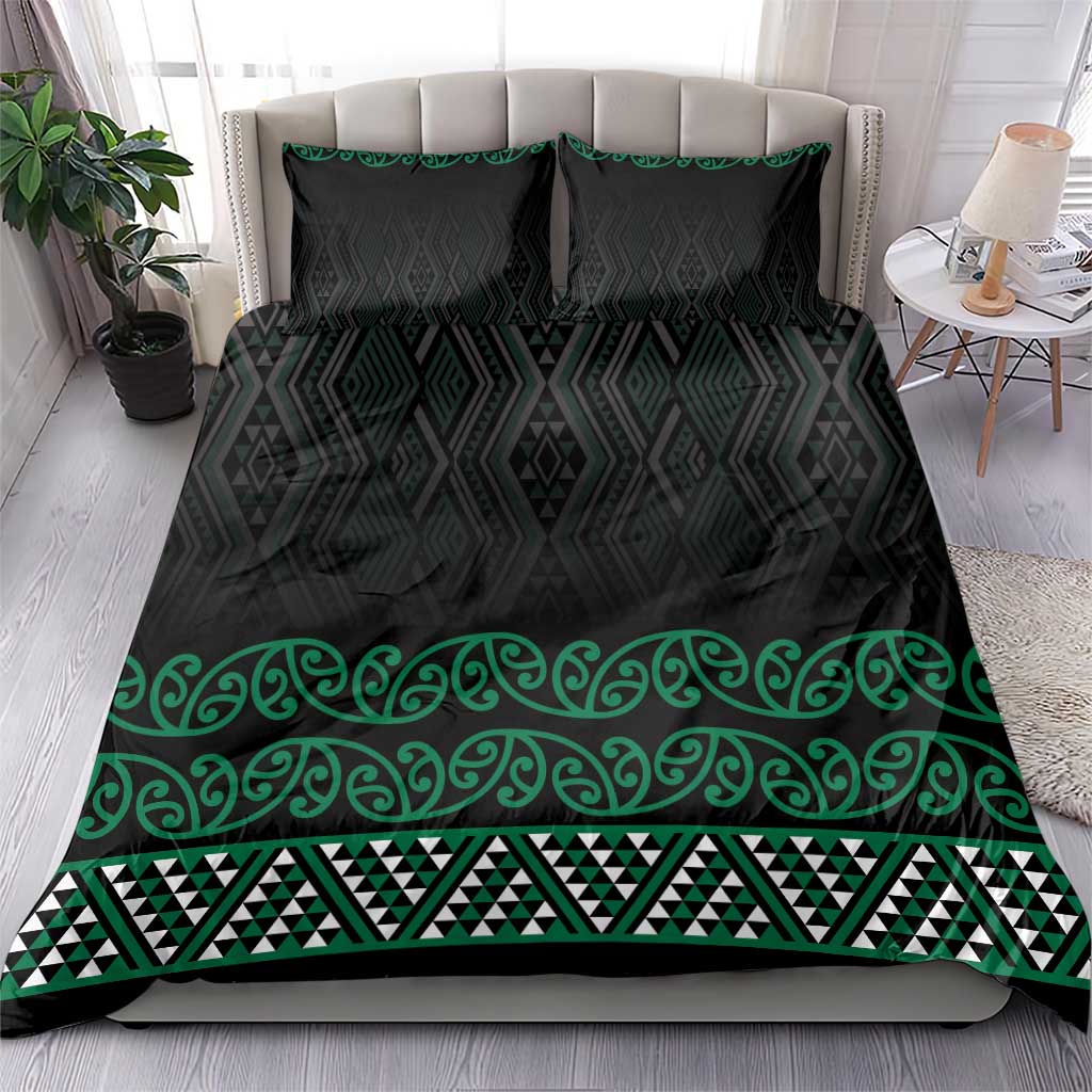 Maori Taniko Patterns Bedding Set Pounamu Niho Taniwha Mix Paatiki Motifs LT7 - Polynesian Pride