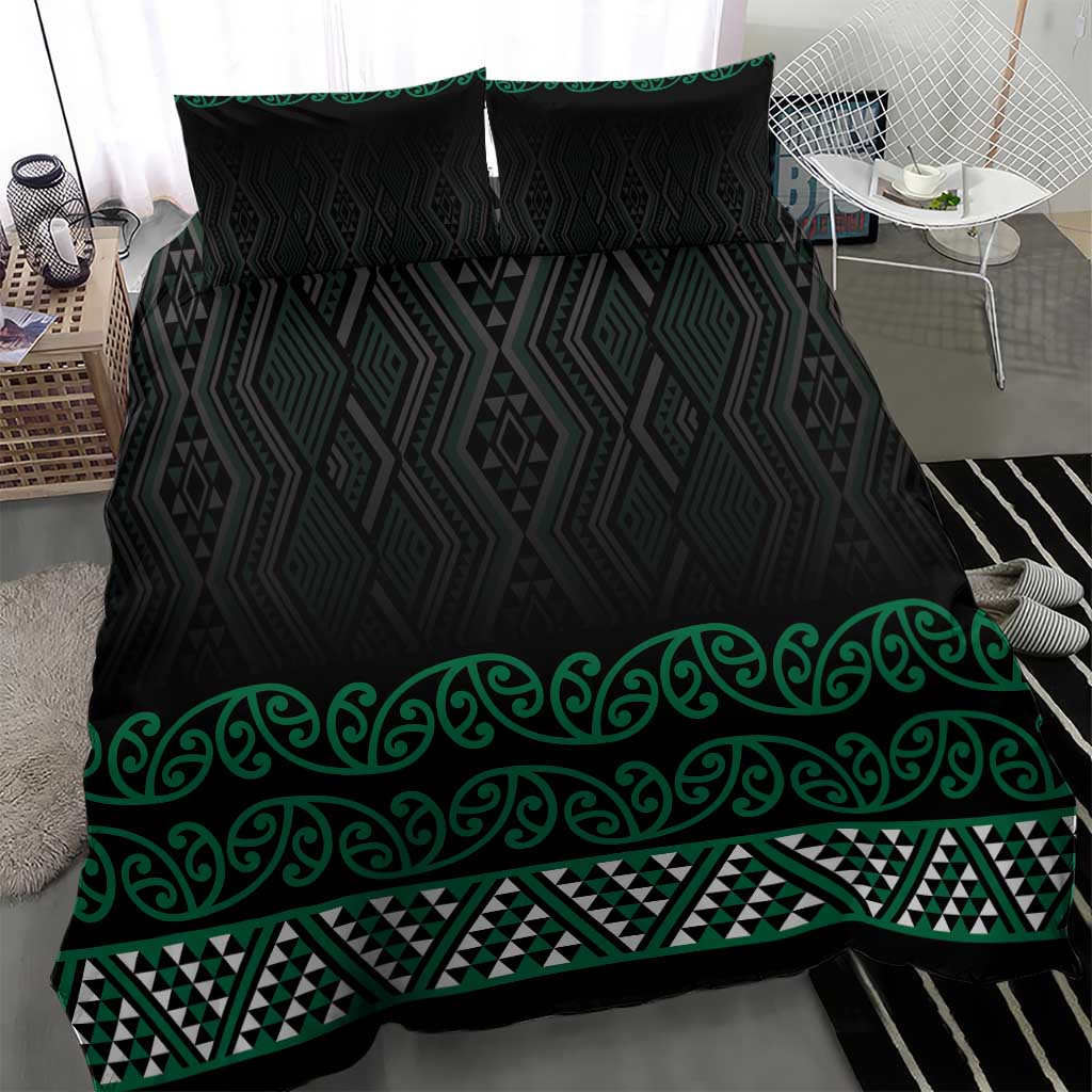 Maori Taniko Patterns Bedding Set Pounamu Niho Taniwha Mix Paatiki Motifs LT7 - Polynesian Pride