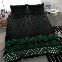 Maori Taniko Patterns Bedding Set Pounamu Niho Taniwha Mix Paatiki Motifs LT7 - Polynesian Pride