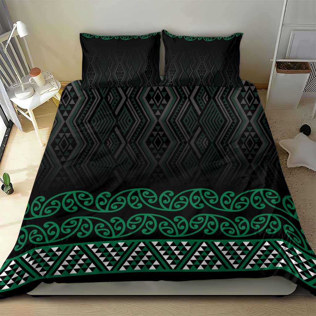 Maori Taniko Patterns Bedding Set Pounamu Niho Taniwha Mix Paatiki Motifs LT7 - Polynesian Pride