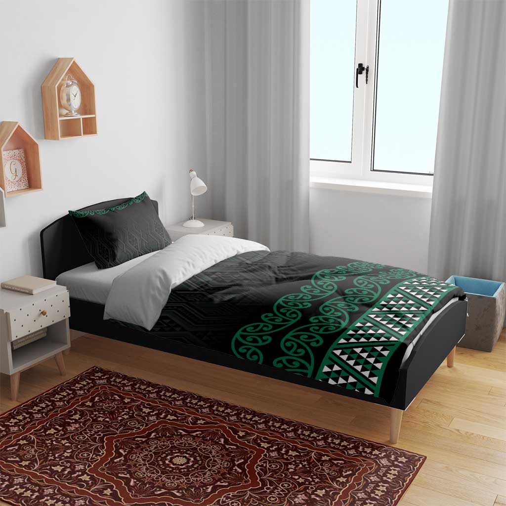 Maori Taniko Patterns Bedding Set Pounamu Niho Taniwha Mix Paatiki Motifs LT7 - Polynesian Pride