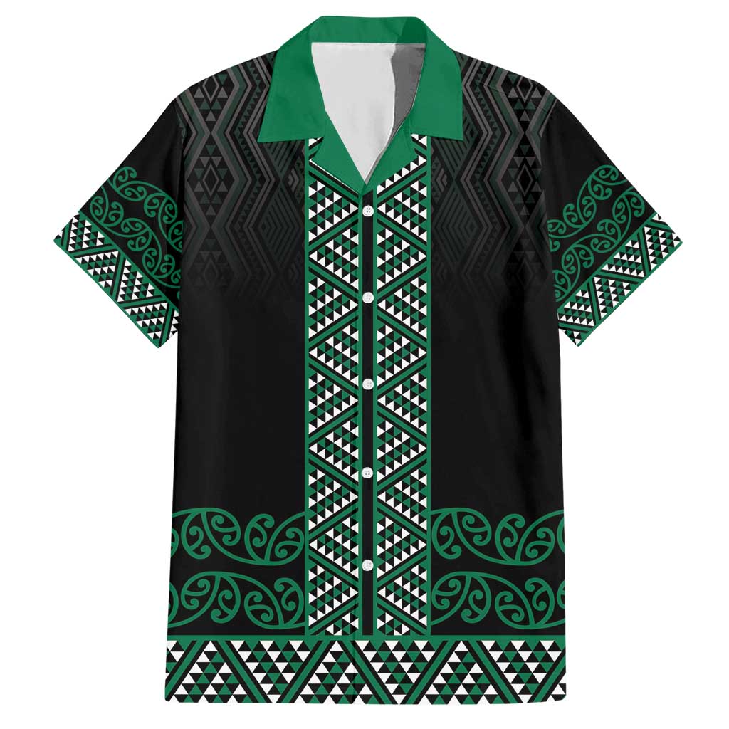 Maori Taniko Patterns Hawaiian Shirt Pounamu Niho Taniwha Mix Paatiki Motifs LT7 Green - Polynesian Pride
