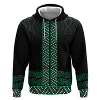 Maori Taniko Patterns Hoodie Pounamu Niho Taniwha Mix Paatiki Motifs LT7 Pullover Hoodie Green - Polynesian Pride