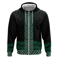 Maori Taniko Patterns Hoodie Pounamu Niho Taniwha Mix Paatiki Motifs LT7 Zip Hoodie Green - Polynesian Pride