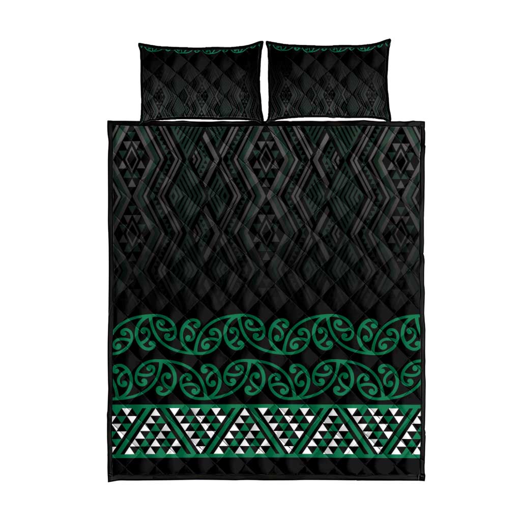 Maori Taniko Patterns Quilt Bed Set Pounamu Niho Taniwha Mix Paatiki Motifs LT7 - Polynesian Pride