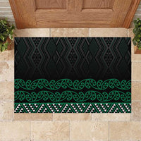 Maori Taniko Patterns Rubber Doormat Pounamu Niho Taniwha Mix Paatiki Motifs LT7 Green - Polynesian Pride