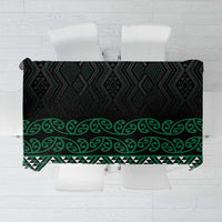 Maori Taniko Patterns Tablecloth Pounamu Niho Taniwha Mix Paatiki Motifs LT7 Green - Polynesian Pride