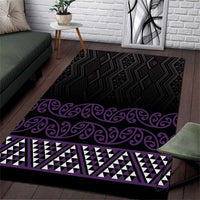 Maori Taniko Patterns Area Rug Purple Niho Taniwha Mix Paatiki Motifs LT7 Purple - Polynesian Pride