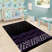 Maori Taniko Patterns Area Rug Purple Niho Taniwha Mix Paatiki Motifs LT7 - Polynesian Pride