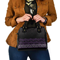 Maori Taniko Patterns Shoulder Handbag Purple Niho Taniwha Mix Paatiki Motifs LT7 - Polynesian Pride