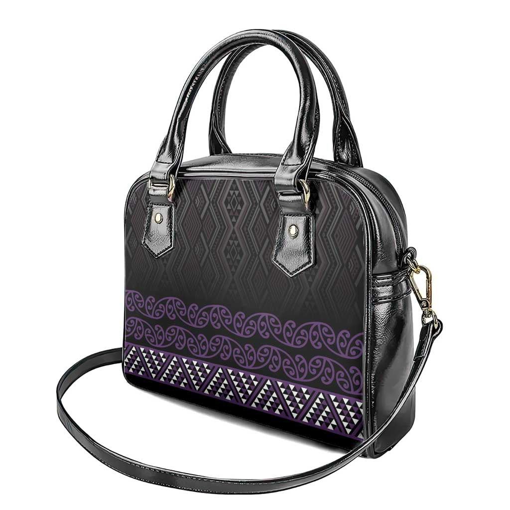 Maori Taniko Patterns Shoulder Handbag Purple Niho Taniwha Mix Paatiki Motifs LT7 - Polynesian Pride