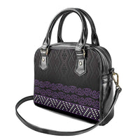 Maori Taniko Patterns Shoulder Handbag Purple Niho Taniwha Mix Paatiki Motifs LT7 - Polynesian Pride
