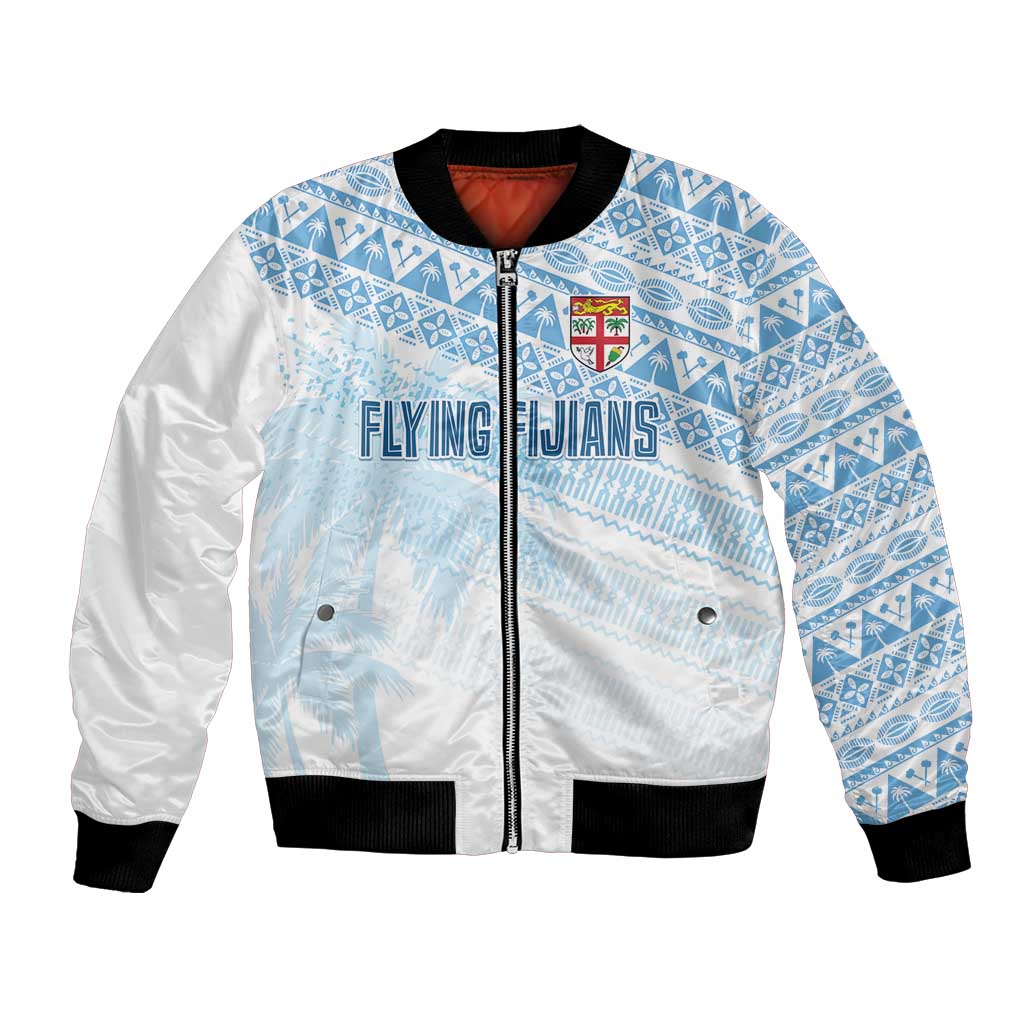 Fiji Rugby Custom Kaiviti Masi Bomber Jacket Turquoise LT7 Unisex Turquoise - Polynesian Pride