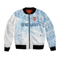 Fiji Rugby Custom Kaiviti Masi Bomber Jacket Turquoise LT7 Unisex Turquoise - Polynesian Pride