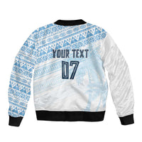 Fiji Rugby Custom Kaiviti Masi Bomber Jacket Turquoise LT7 - Polynesian Pride