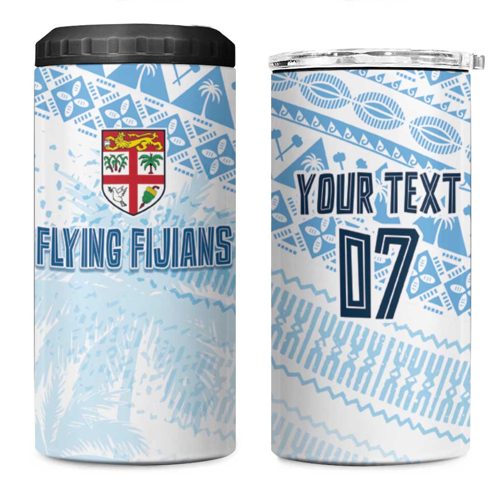 Fiji Rugby Custom Kaiviti Masi 4 in 1 Can Cooler Tumbler Turquoise LT7 One Size: 16 oz Turquoise - Polynesian Pride