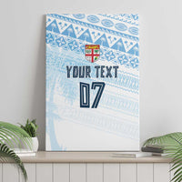 Fiji Rugby Custom Kaiviti Masi Canvas Wall Art Turquoise LT7 - Polynesian Pride