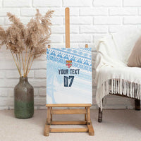 Fiji Rugby Custom Kaiviti Masi Canvas Wall Art Turquoise LT7 - Polynesian Pride