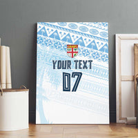 Fiji Rugby Custom Kaiviti Masi Canvas Wall Art Turquoise LT7 - Polynesian Pride