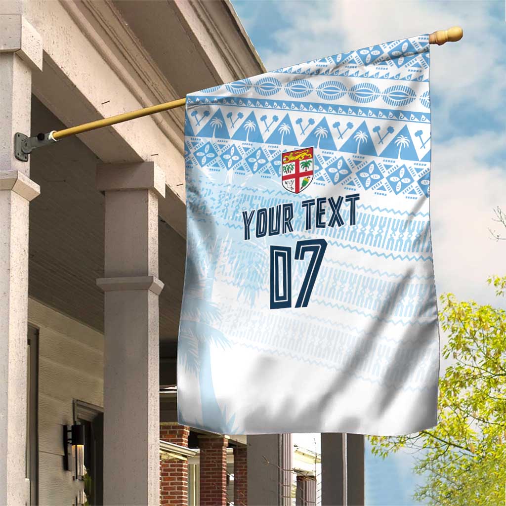Fiji Rugby Custom Kaiviti Masi Garden Flag Turquoise LT7 House Flag Turquoise - Polynesian Pride