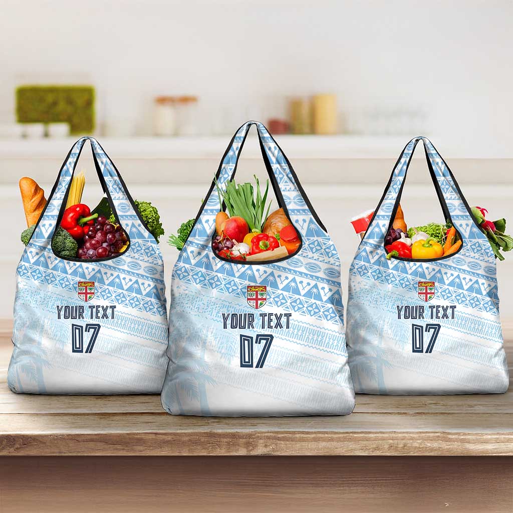 Fiji Rugby Custom Kaiviti Masi Grocery Bag Turquoise LT7 3-pack One Size Turquoise - Polynesian Pride