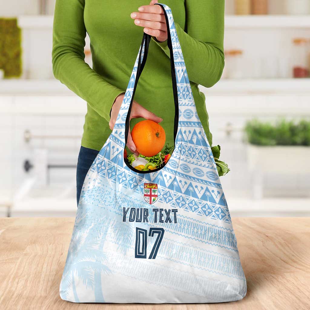 Fiji Rugby Custom Kaiviti Masi Grocery Bag Turquoise LT7 - Polynesian Pride