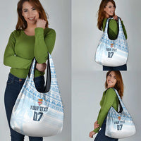 Fiji Rugby Custom Kaiviti Masi Grocery Bag Turquoise LT7 - Polynesian Pride