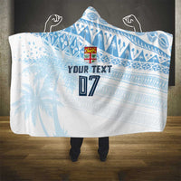 Fiji Rugby Custom Kaiviti Masi Hooded Blanket Turquoise LT7 - Polynesian Pride