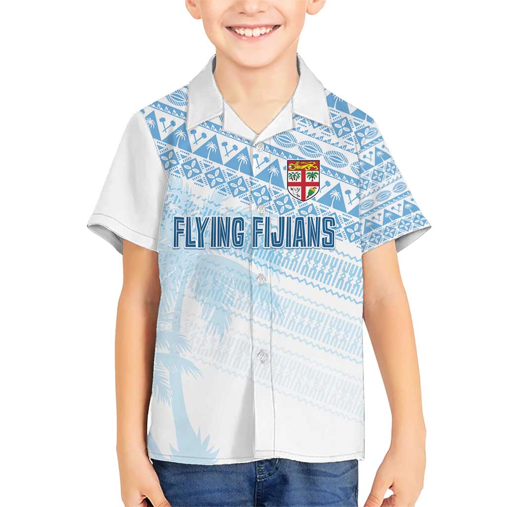 Fiji Rugby Custom Kaiviti Masi Kid Hawaiian Shirt Turquoise LT7 Kid Turquoise - Polynesian Pride
