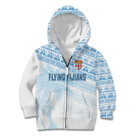 Fiji Rugby Custom Kaiviti Masi Kid Hoodie Turquoise LT7 Zip Hoodie Turquoise - Polynesian Pride