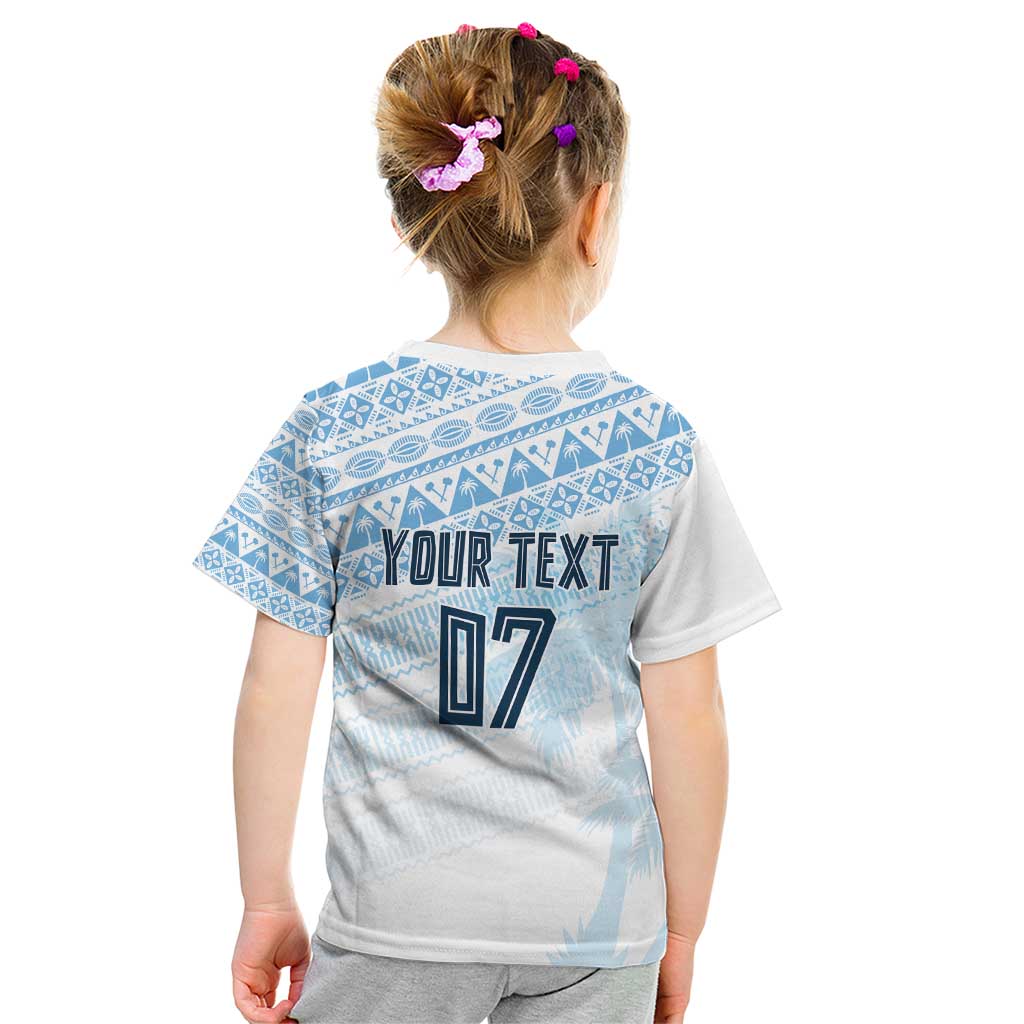 Fiji Rugby Custom Kaiviti Masi Kid T Shirt Turquoise LT7 - Polynesian Pride