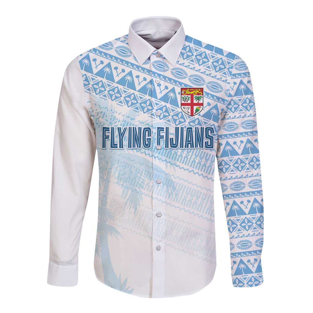 Fiji Rugby Custom Kaiviti Masi Long Sleeve Button Shirt Turquoise LT7 Unisex Turquoise - Polynesian Pride