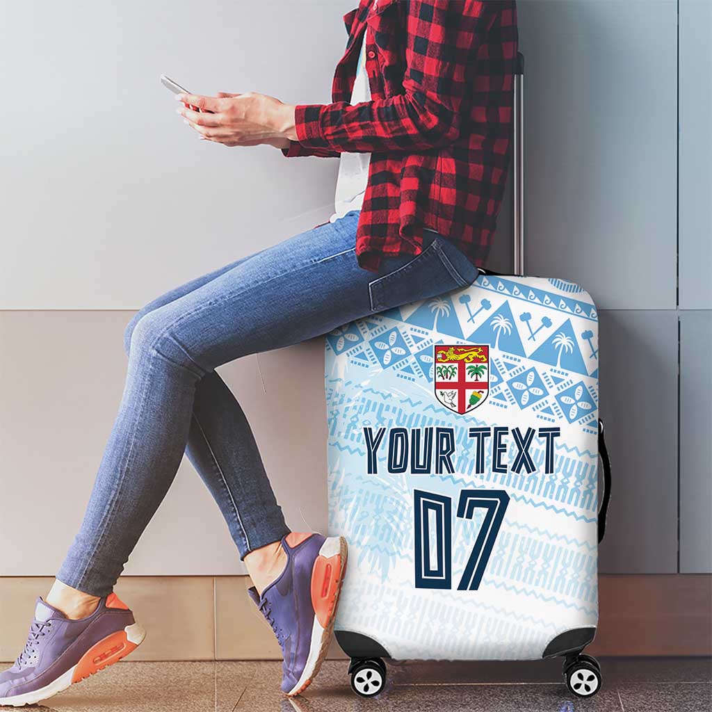 Fiji Rugby Custom Kaiviti Masi Luggage Cover Turquoise LT7 - Polynesian Pride