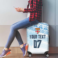 Fiji Rugby Custom Kaiviti Masi Luggage Cover Turquoise LT7 - Polynesian Pride