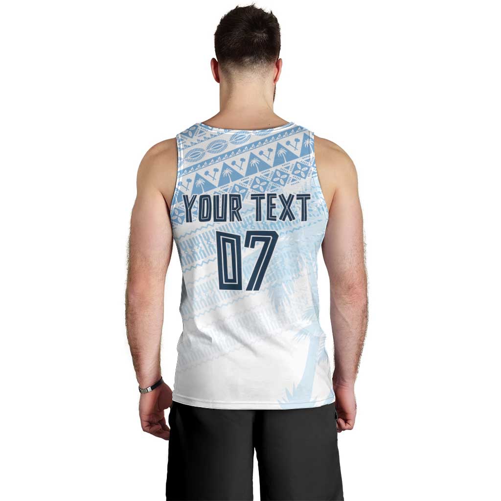 Fiji Rugby Custom Kaiviti Masi Men Tank Top Turquoise LT7 - Polynesian Pride