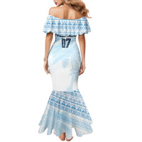 Fiji Rugby Custom Kaiviti Masi Mermaid Dress Turquoise LT7 - Polynesian Pride