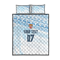 Fiji Rugby Custom Kaiviti Masi Quilt Bed Set Turquoise LT7 - Polynesian Pride
